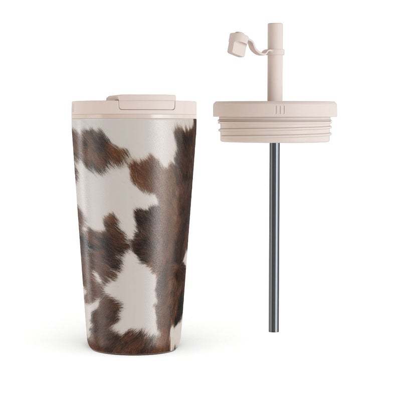 Burga Celestial 700ml Travel Mug Flap & Straw Set Lid Combo – BPA-Free Stainless Steel, Triple-Layer Insulated, Leak-Resistant, Premium Printed Design – Hot & Cold Drinks - Image 1
